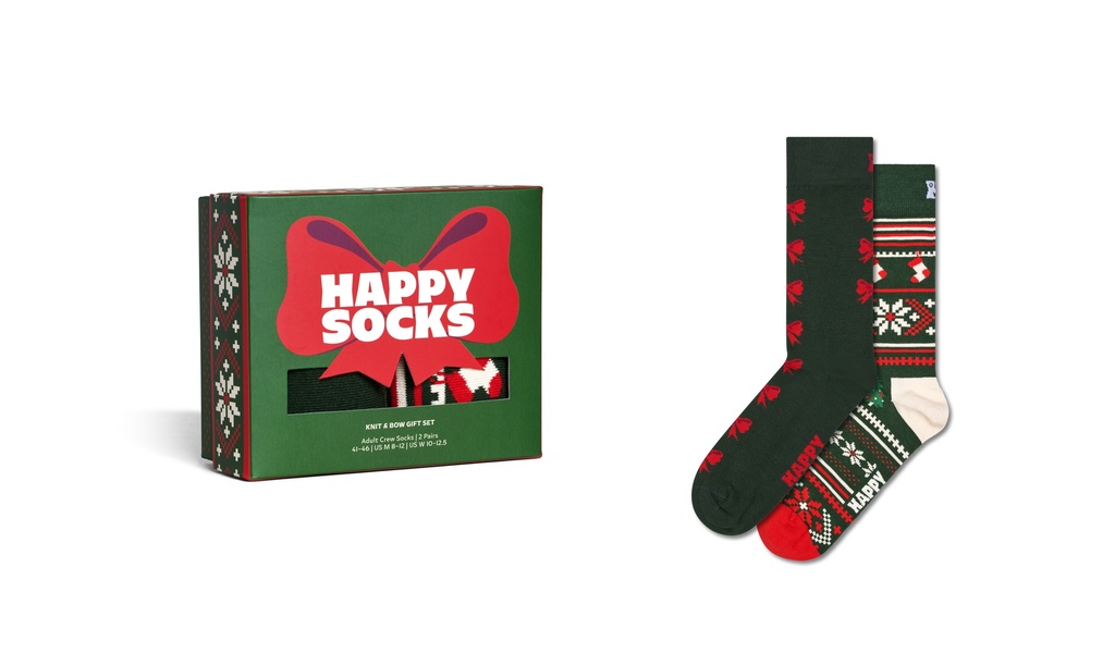 2-Pack Knit And Bow Socks Gift Set