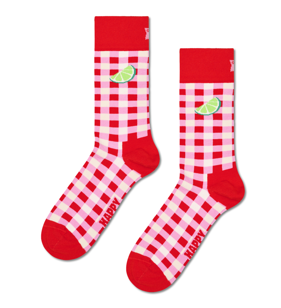 Gingham Lime Sock