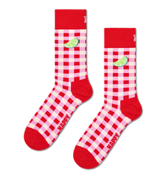 Gingham Lime Sock